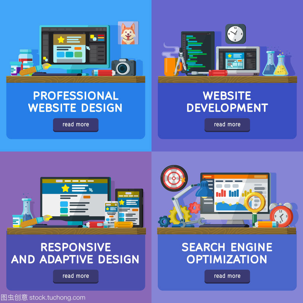 平面樣式中的橫幅設(shè)計(jì) 從網(wǎng)站開(kāi)發(fā)到SEO優(yōu)化的完整指南